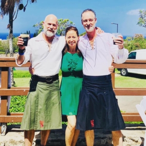 Steve from Kilted Cock with Rebecca and David